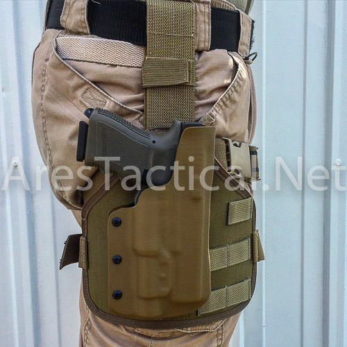 NEW Tactical Leg Thigh Drop Down Pistol w Light or Laser Holster OD OLIVE GREEN 